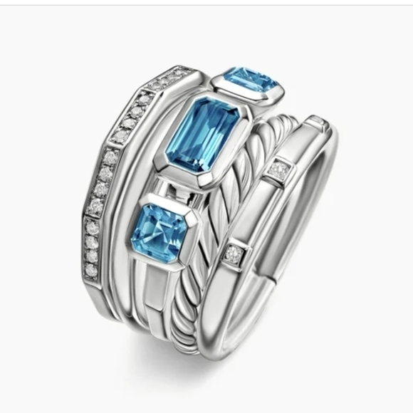 David Yurman Jewelry - Authentic David Yurman Stax Five Row Ring Size 6 1/2